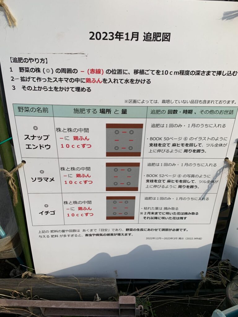 シェア畑の追肥図